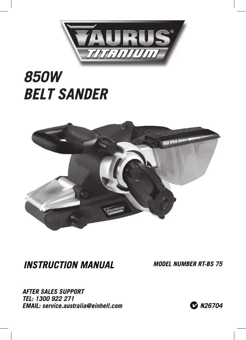Page n°1 - Manuel utilisateur TAURUS Titanium RT-BS 75