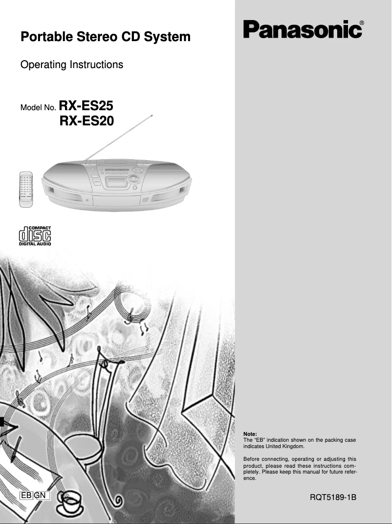 Page n°1 - Manuel utilisateur Panasonic RX-ES20