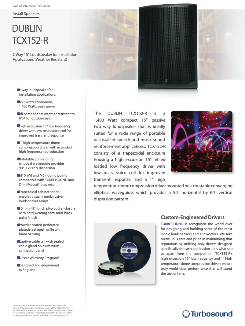 Page n°1 - Fiche technique Turbosound TCX152-R