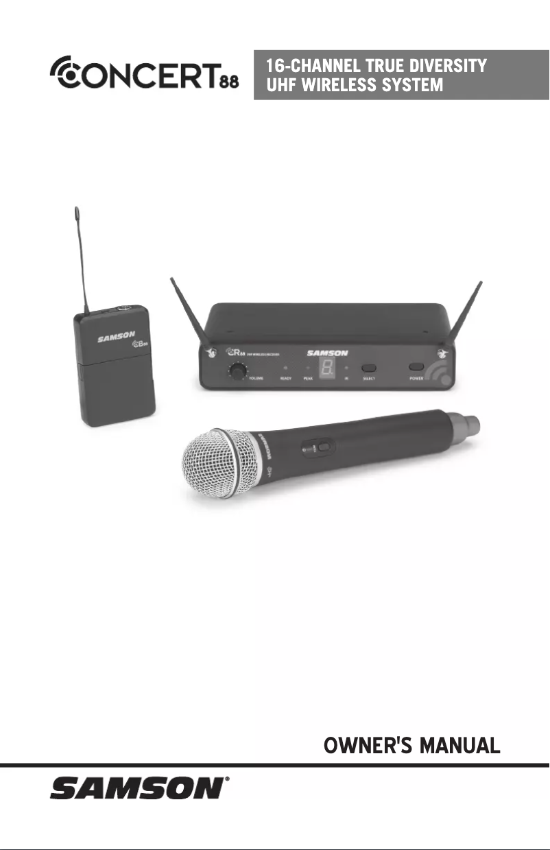 Page 1 de la notice Manuel utilisateur Samson Concert 88