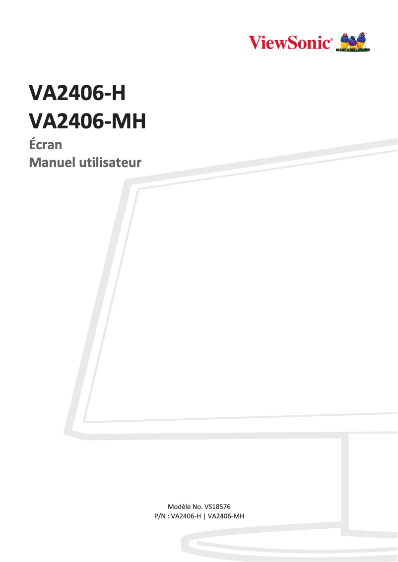 Page 1 de la notice Manuel utilisateur Viewsonic VA2406-h