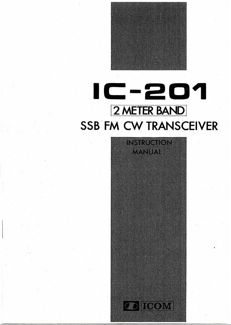 Page n°1 - Manuel utilisateur ICOM IC-201