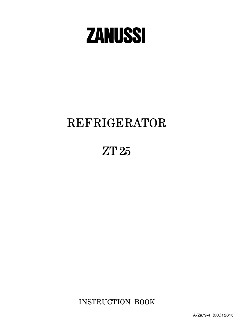 Image de la première page du manuel de l'appareil ZT25