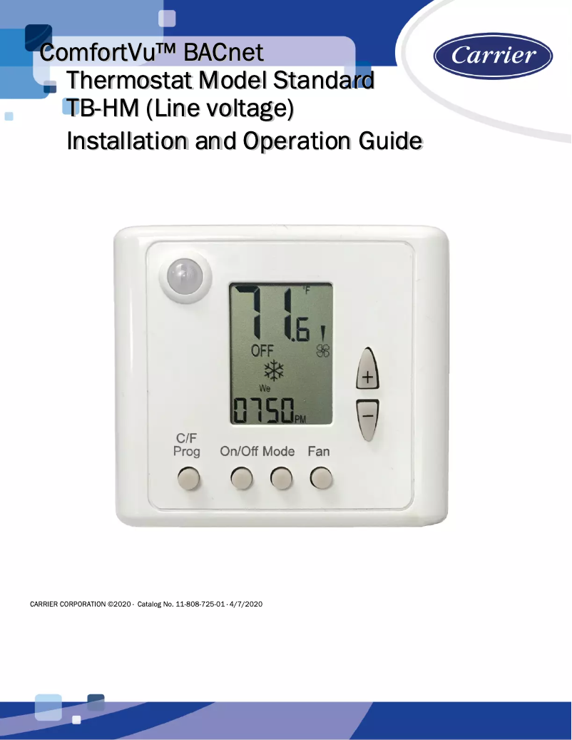Page n°1 - Manuel utilisateur Carrier ComfortVu BACnet TB-C