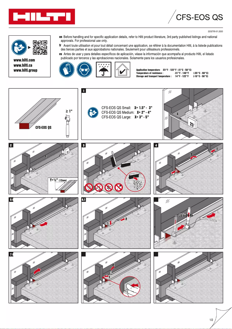Page 1 de la notice Manuel utilisateur Hilti CFS-EOS QS