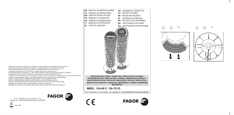 Image de la première page du manuel de l'appareil CA-60C