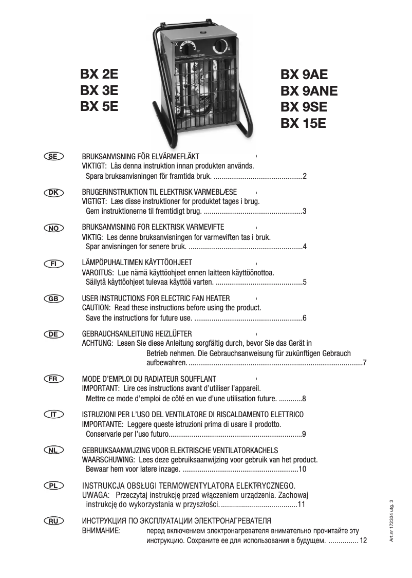 Página 1 del manual Manual de usuario Eurom BX 3E