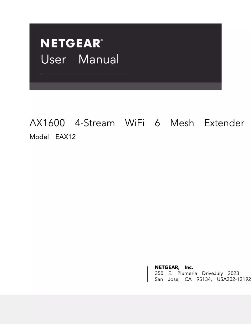 Page n°1 - Manuel utilisateur Netgear EAX12