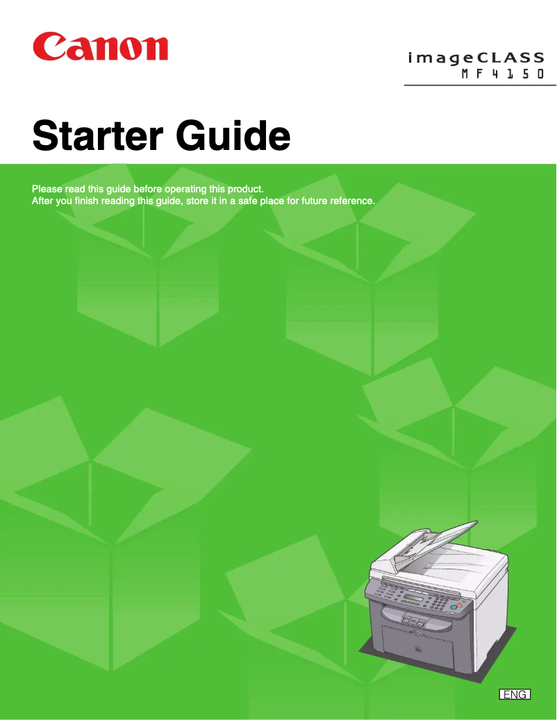 Page n°1 - Guide de démarrage rapide Canon imageCLASS MF4150