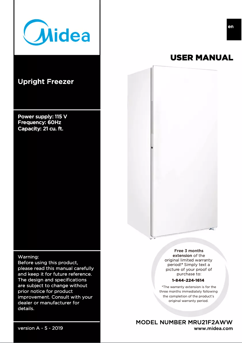 Image de la première page du manuel de l'appareil MRU21F2AWW