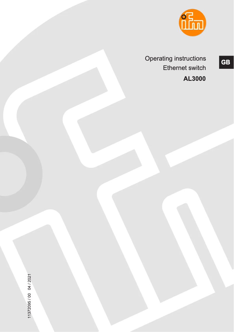 Page n°1 - Manuel utilisateur IFM AL3000