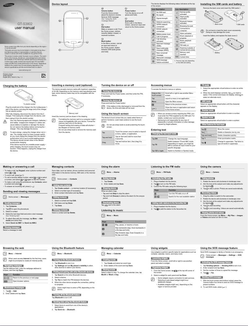 Image de la première page du manuel de l'appareil Rex 70 GT-S3802