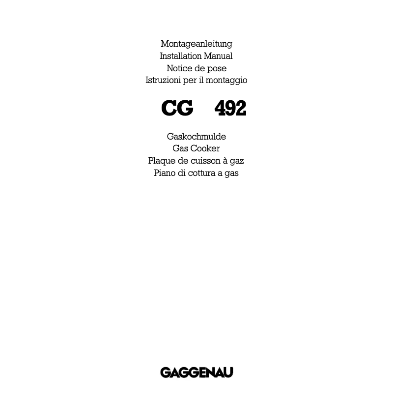 Image de la première page du manuel de l'appareil CG 492-210