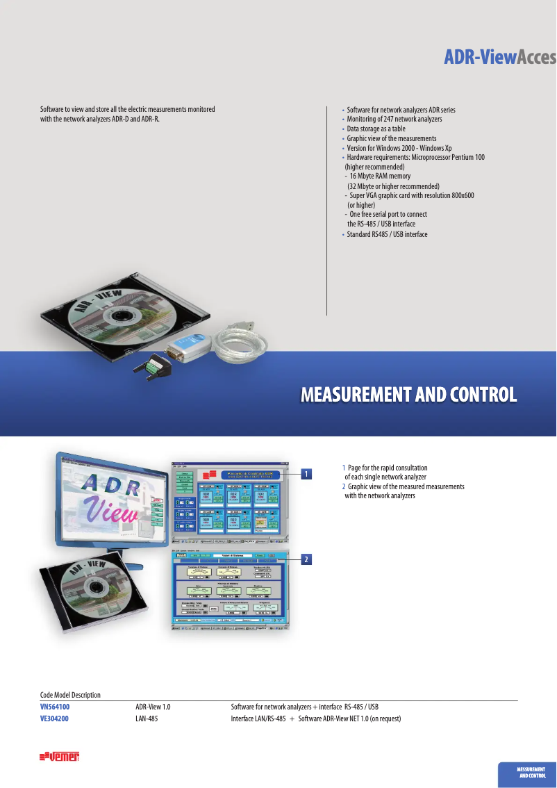 Page n°1 - Fiche technique Vemer ADR-View