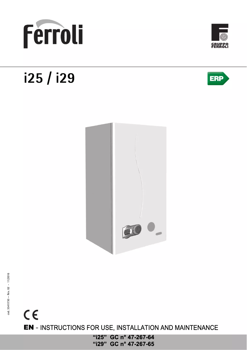 Page n°1 - Manuel utilisateur Ferroli i29