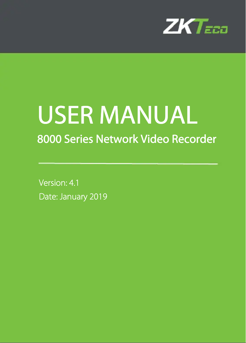 Page 1 de la notice Manuel utilisateur ZKTeco Z8516