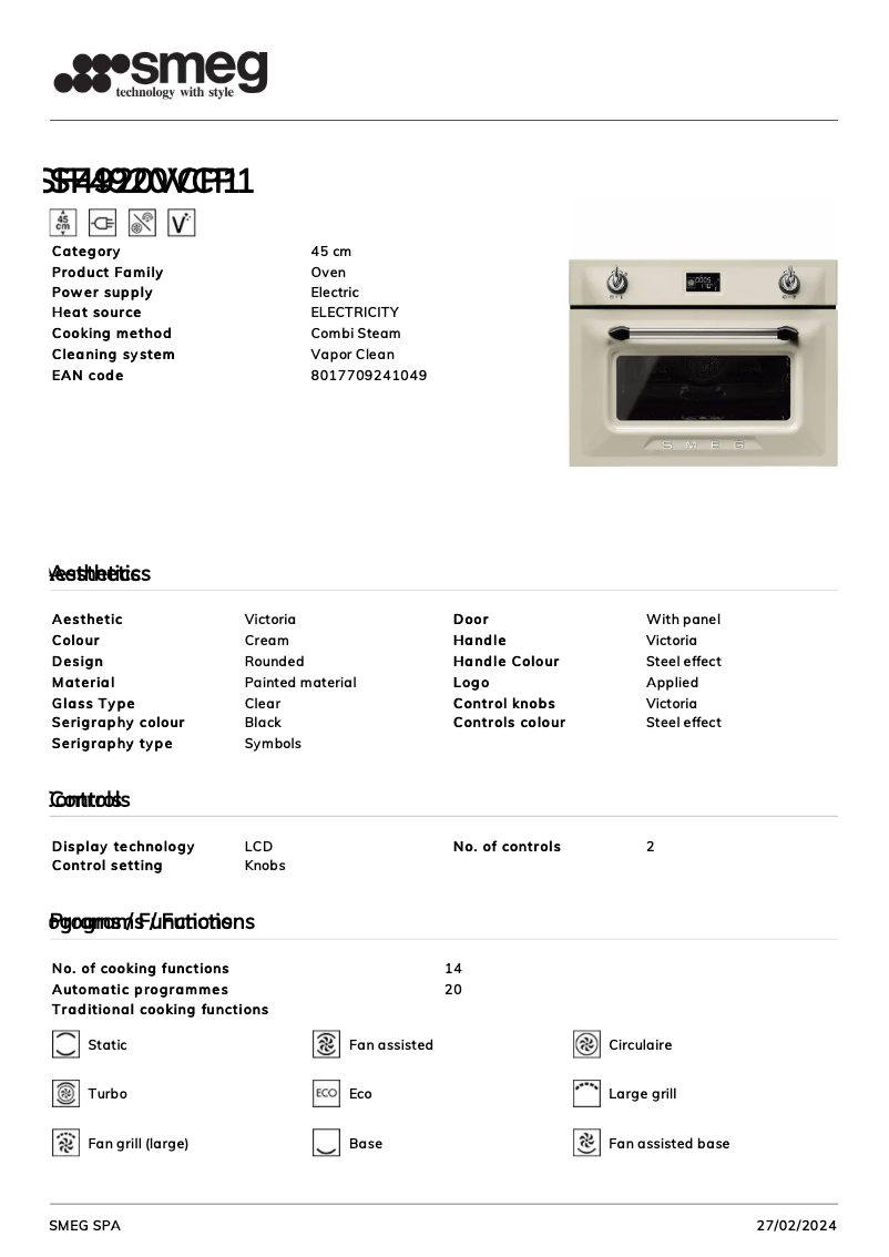 Image de la première page du manuel de l'appareil SF4920VCP1