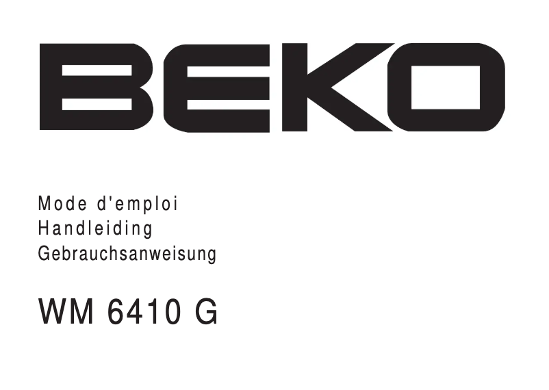 Page 1 de la notice Manuel utilisateur Beko WM 6410 G