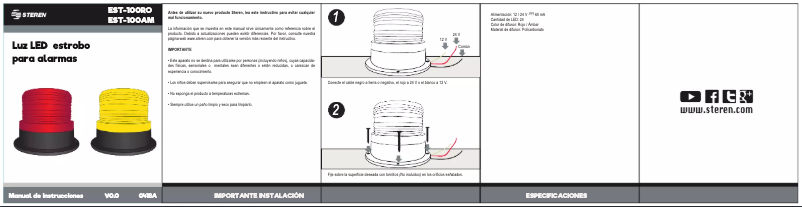Page 1 de la notice Manuel utilisateur Steren EST-100AM
