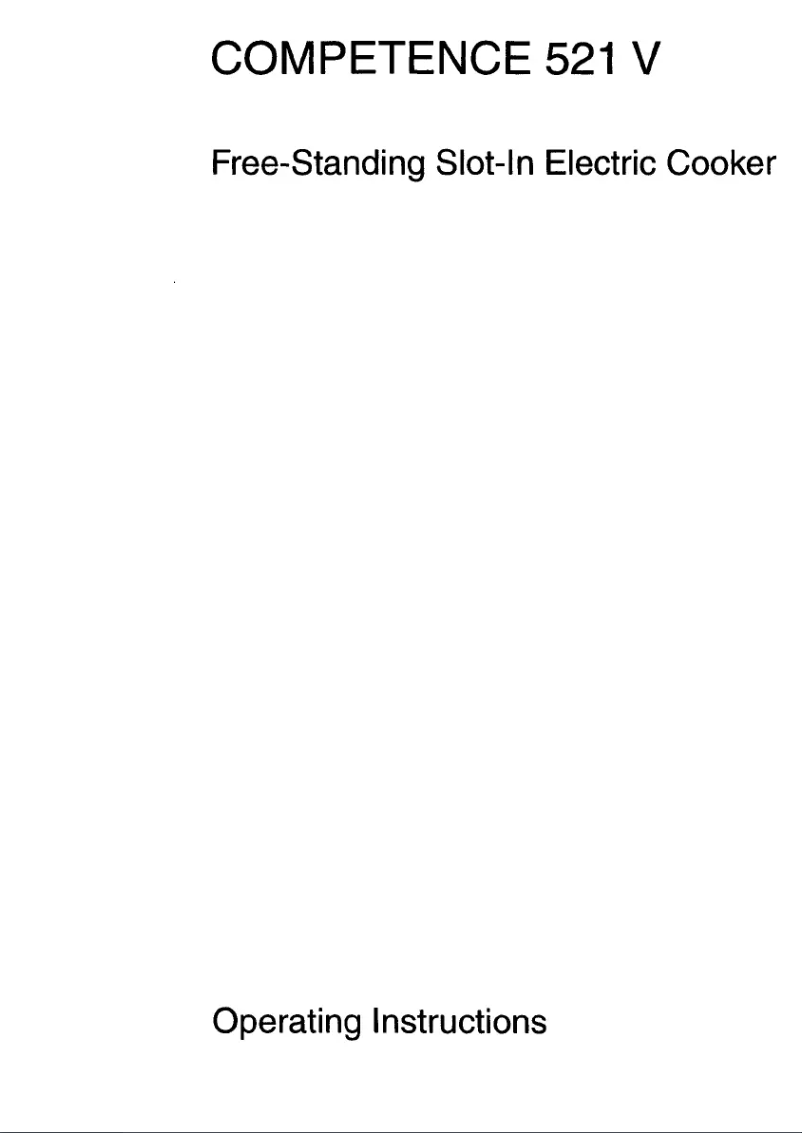 Page n°1 - Manuel utilisateur AEG Competence 521 V W