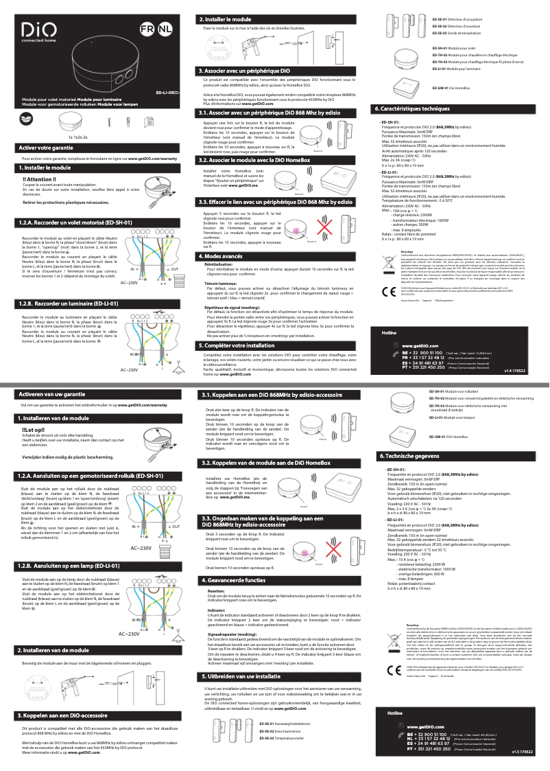 Image de la première page du manuel de l'appareil ED-SH-01