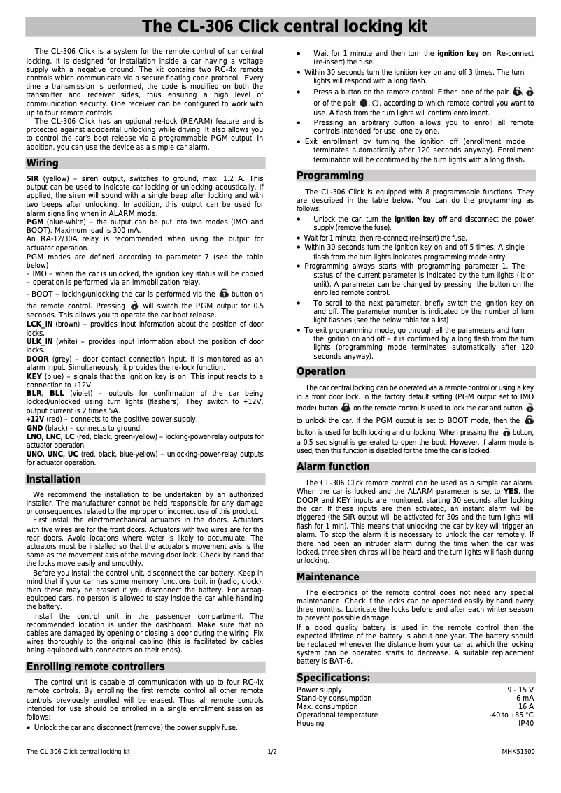 Page 1 de la notice Manuel utilisateur Joblotron CL-306