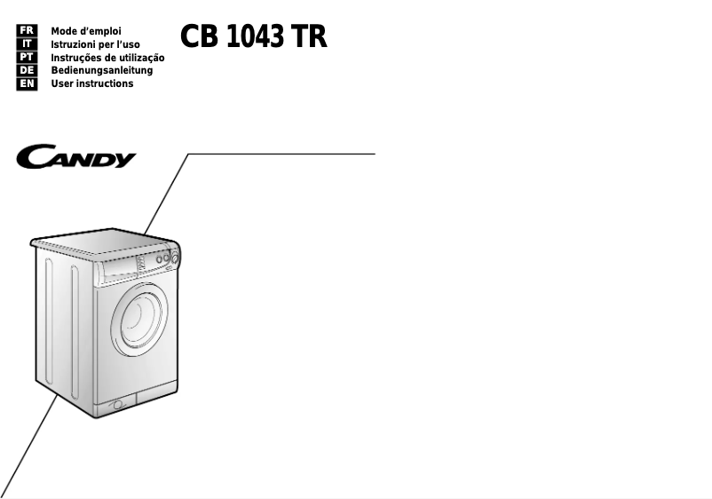 Page n°1 - Manuel utilisateur Candy CB 1043 tr