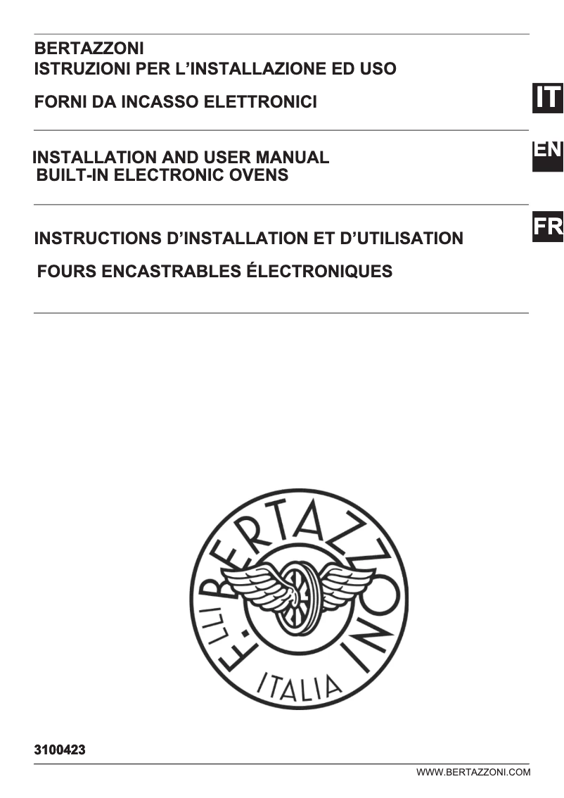Page 1 de la notice Guide d'installation Bertazzoni F609HEREKTAC