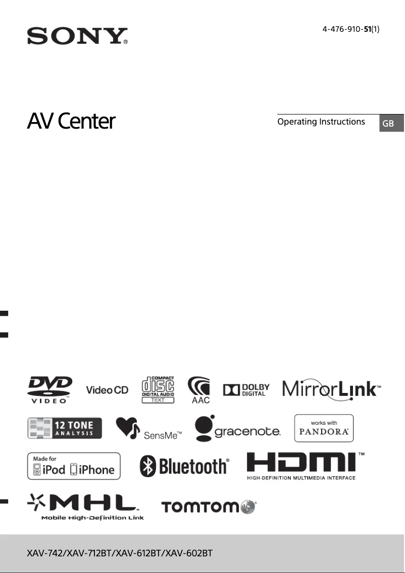 Image de la première page du manuel de l'appareil XAV-742