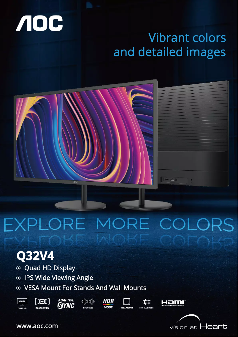 Page 1 de la notice Brochure AOC Q32V4