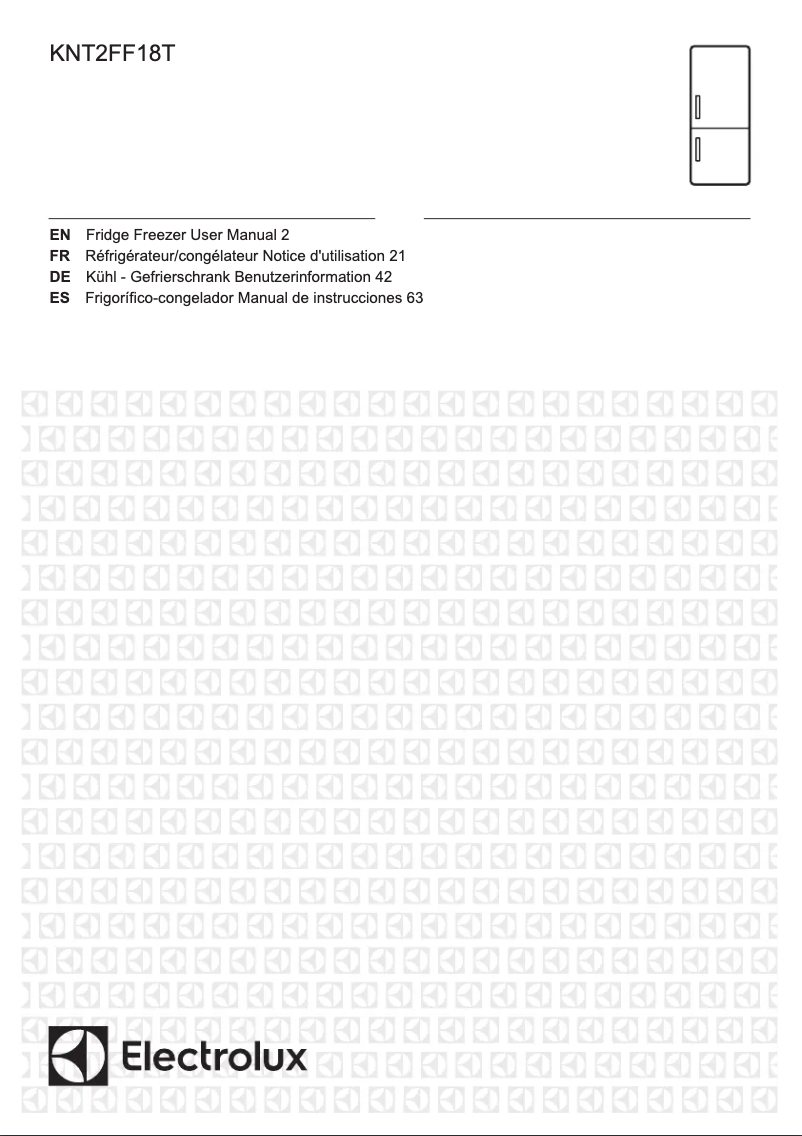 Page 1 de la notice Manuel utilisateur Electrolux KNT2FF18T