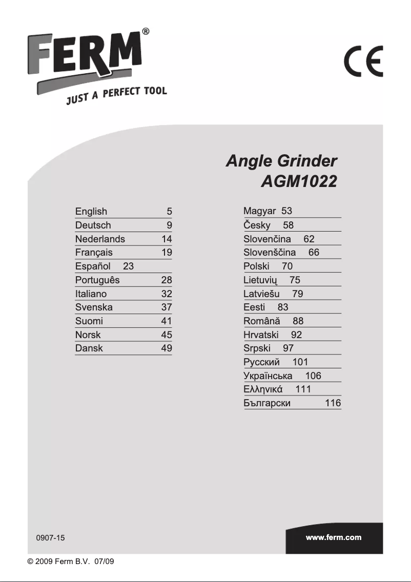 Page 1 de la notice Manuel utilisateur Ferm AGM1022
