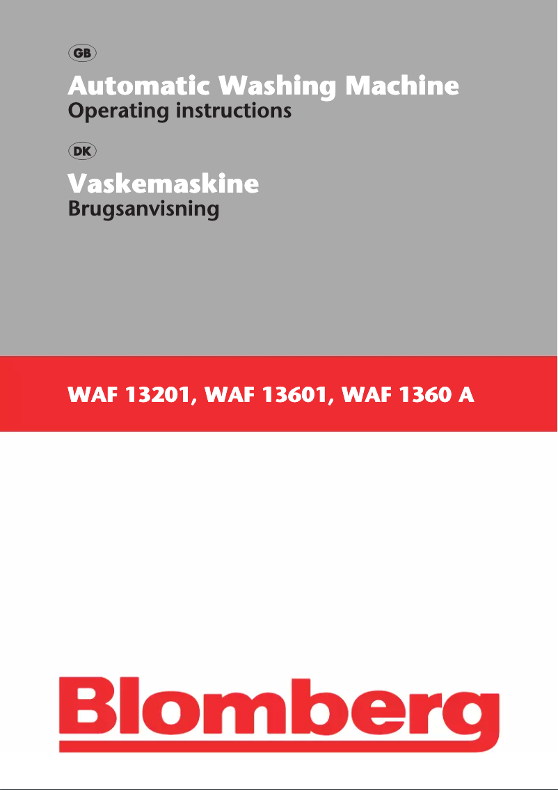 Page n°1 - Manuel utilisateur Blomberg WAF 1360 A