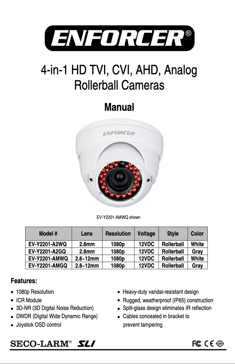 Image de la première page du manuel de l'appareil Enforcer EV-Y2201-AMWQ