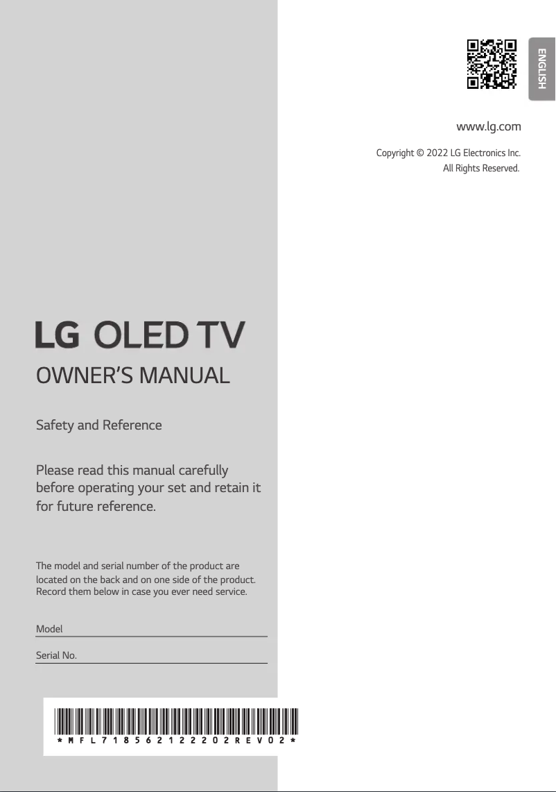 Image de la première page du manuel de l'appareil OLED77Z2PSA