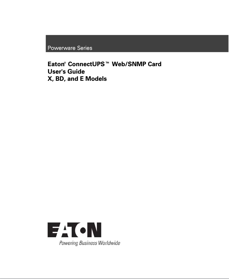 Página 1 del manual Manual de usuario Eaton ConnectUPS-X