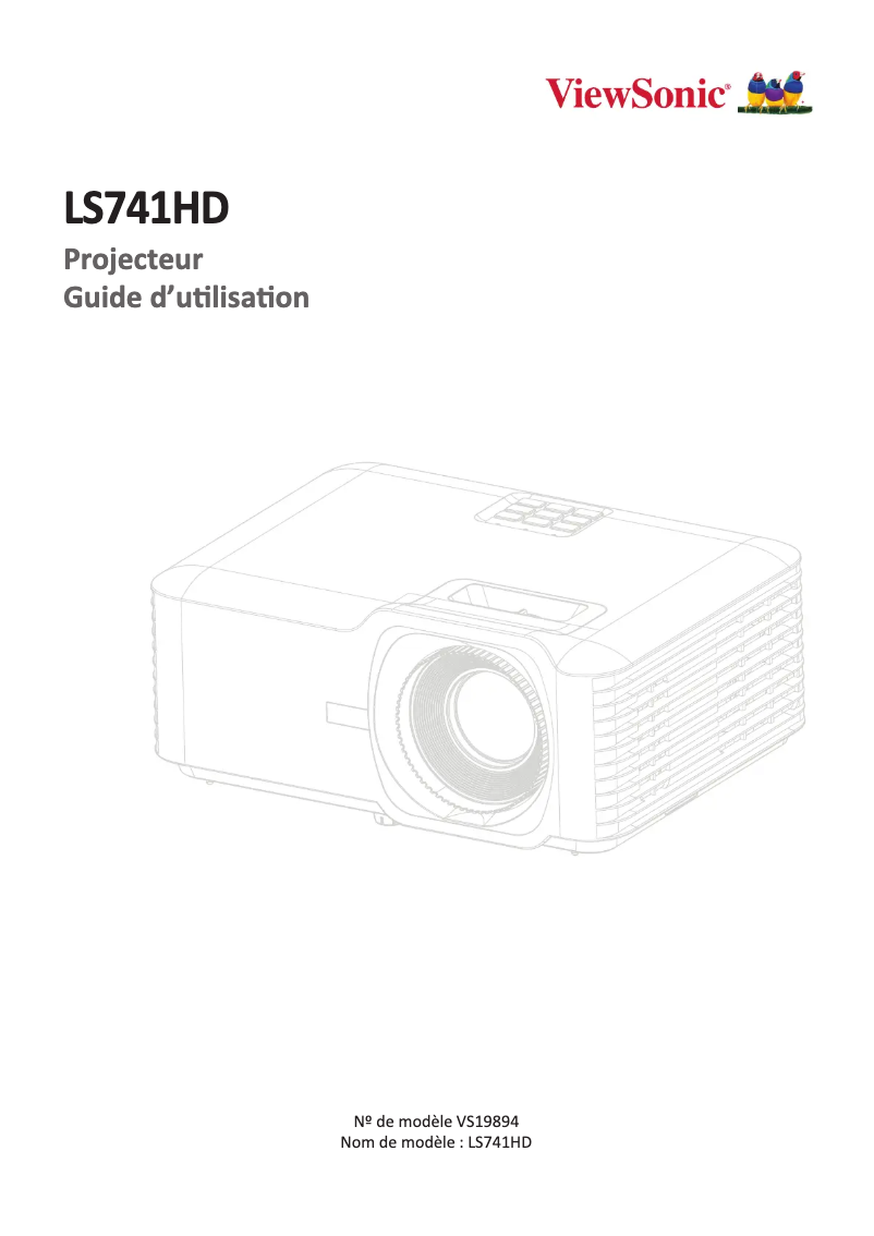 Page 1 de la notice Manuel utilisateur Viewsonic LS741HD