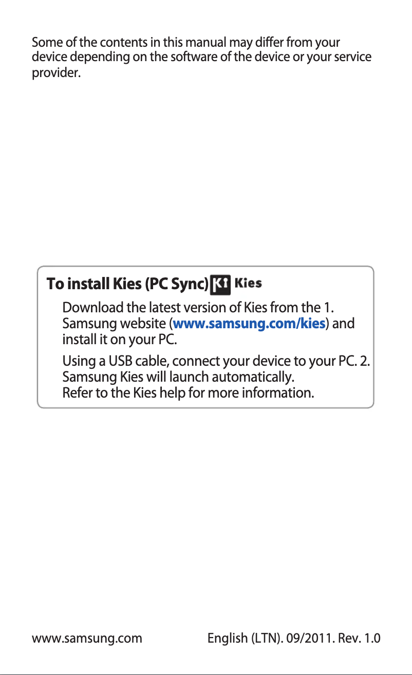 Page n°1 - Manuel utilisateur Samsung Galaxy 551 GT-I5510