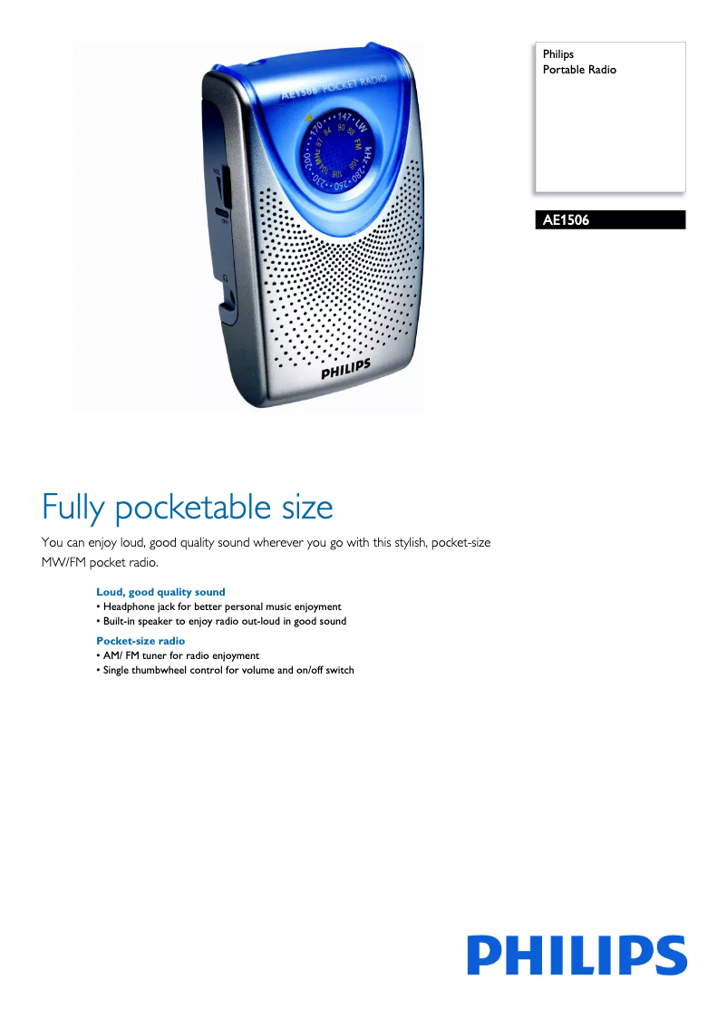 Image de la première page du manuel de l'appareil AE1506