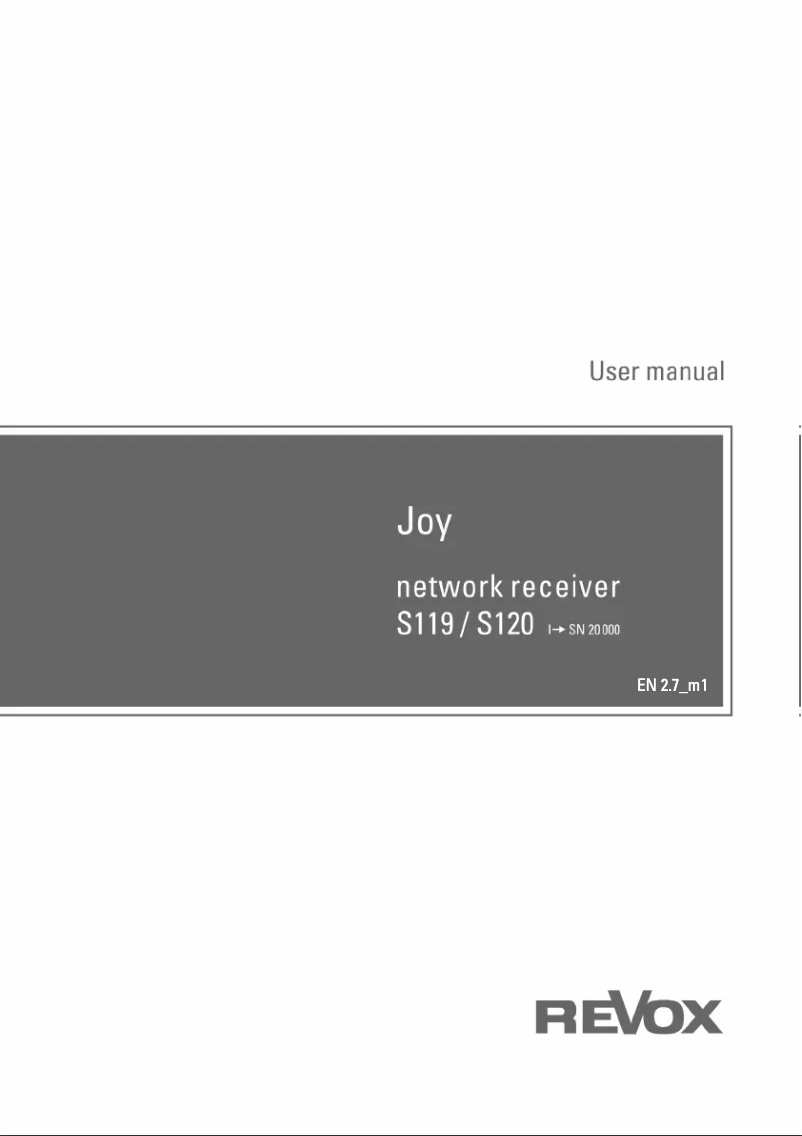 Image de la première page du manuel de l'appareil Joy S120 MK2