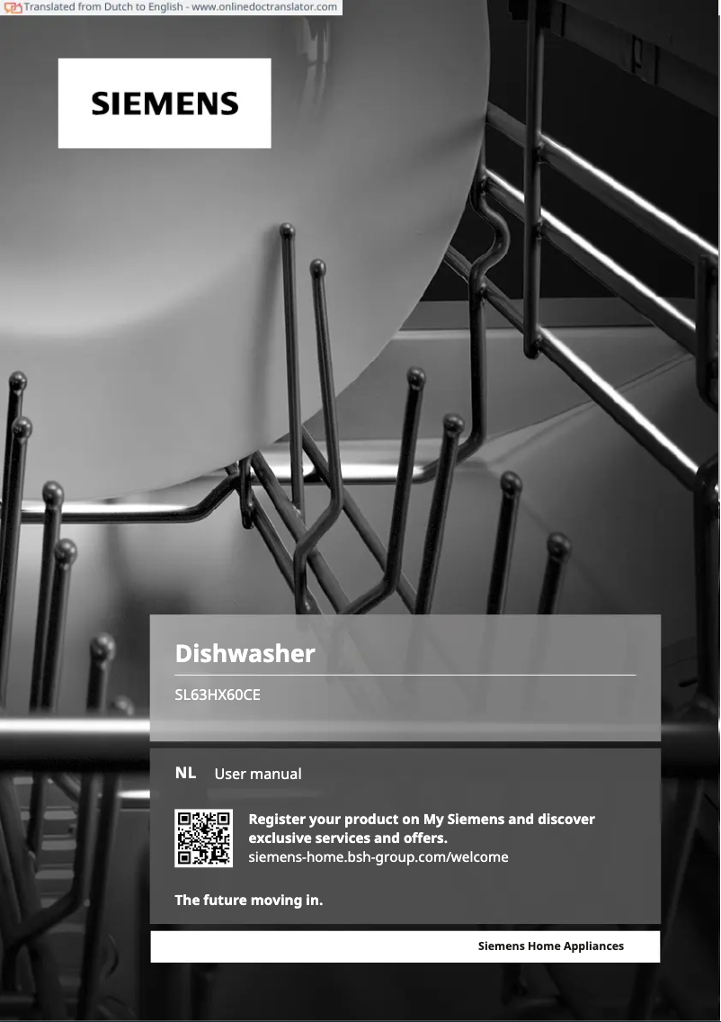 Page 1 de la notice Manuel utilisateur Siemens SL63HX60CE