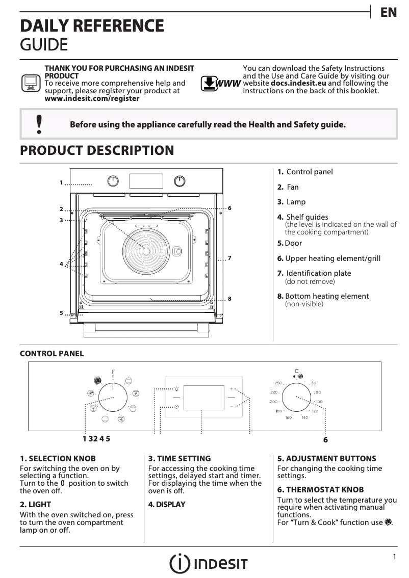 Page 1 de la notice Mode d'emploi Indesit IFW 5544 IX