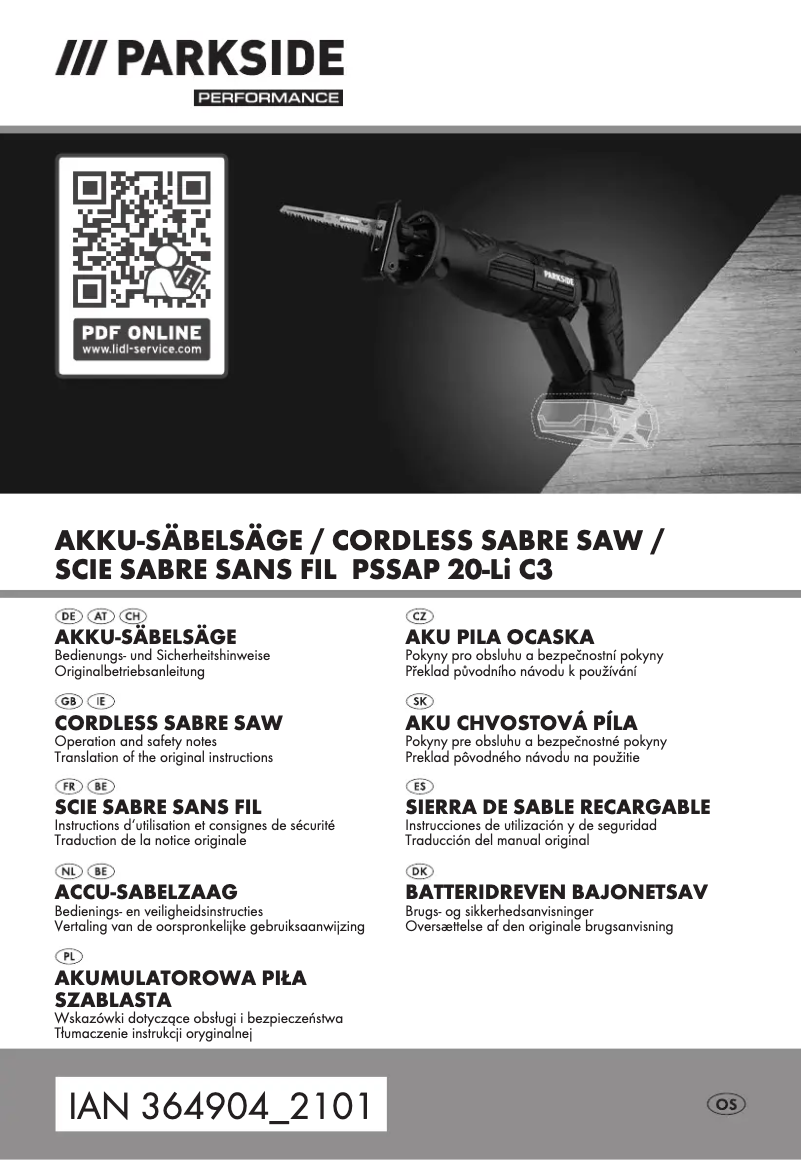 Image de la première page du manuel de l'appareil PSSAP 20-Li C3