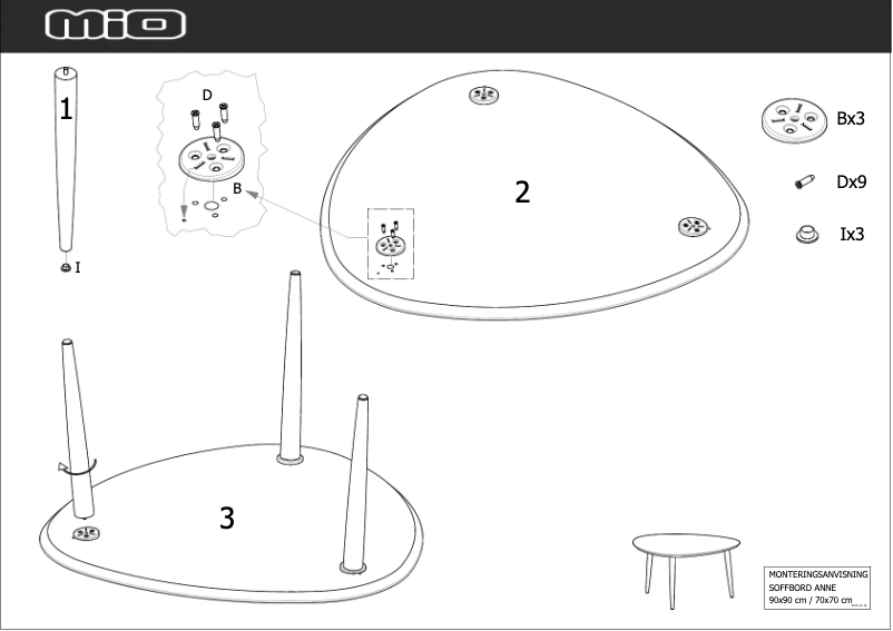 Page 1 de la notice Manuel utilisateur Mio Anne