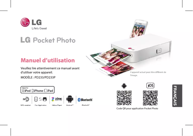 Page n°1 - Manuel utilisateur LG PD233