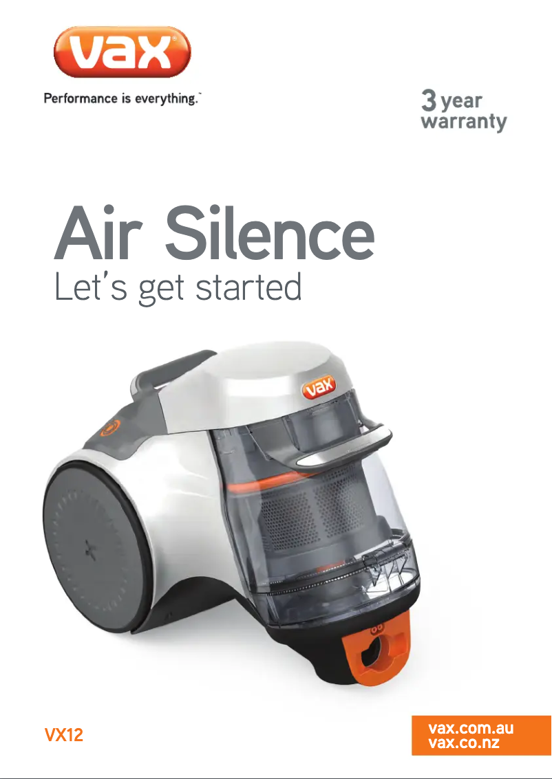 Page 1 de la notice Manuel utilisateur Vax Air Silence VX12