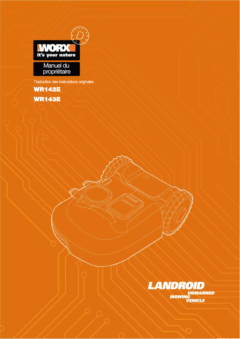 Page 1 de la notice Manuel utilisateur Worx Landroid M700 WR142E