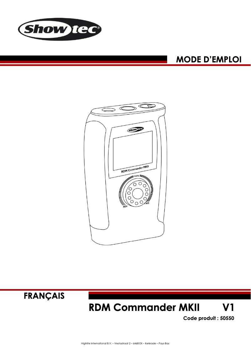 Page n°1 - Manuel utilisateur Showtec RDM Commander MKII