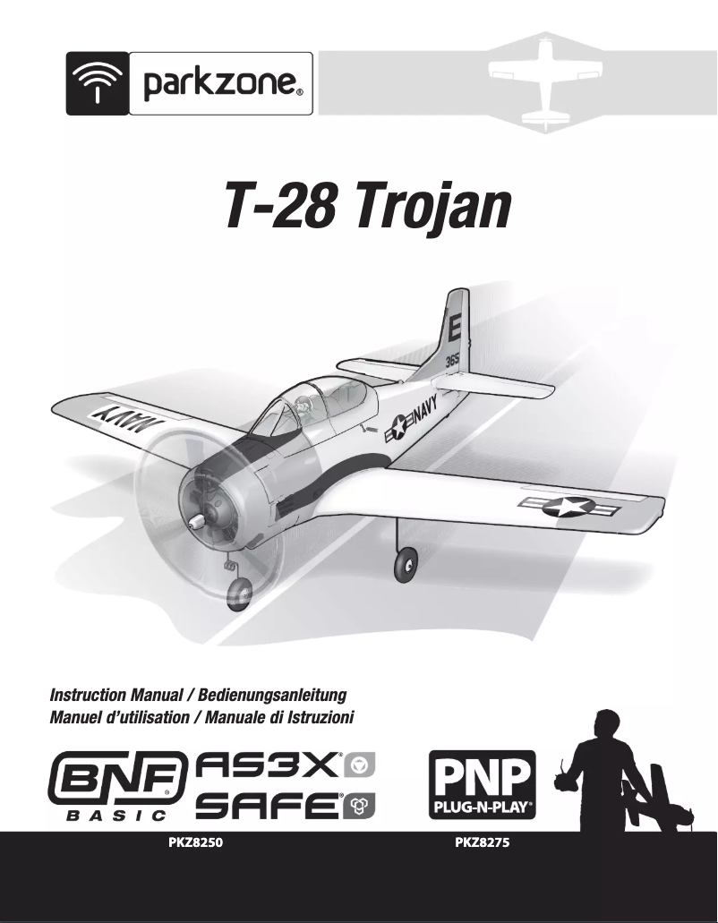 Image de la première page du manuel de l'appareil T-28 Trojan 1.1m PNP