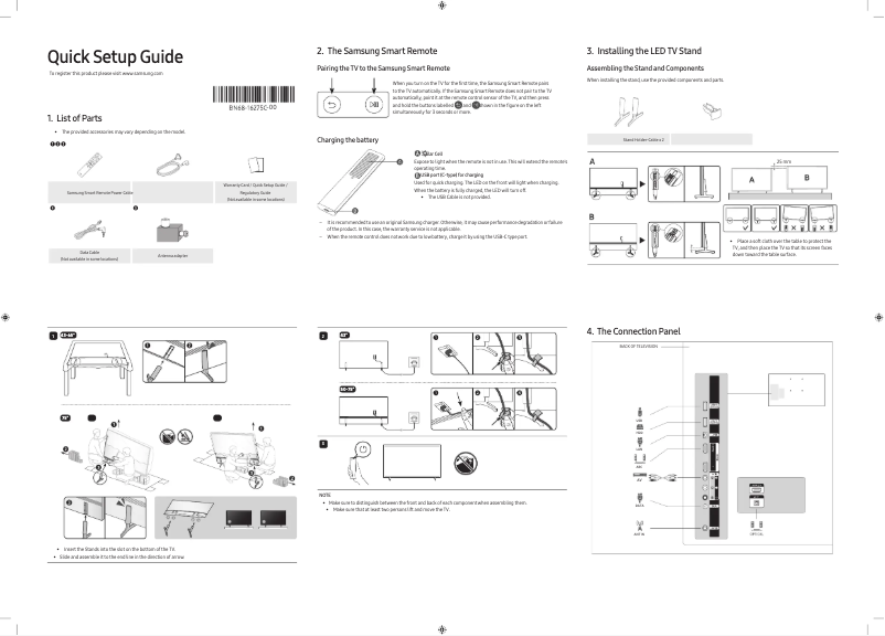 Image de la première page du manuel de l'appareil HG65BU800AJ